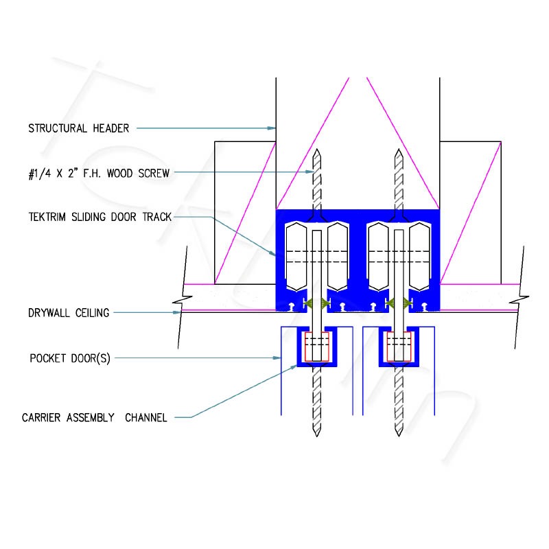 Flush Double Sliding Door Track Wm