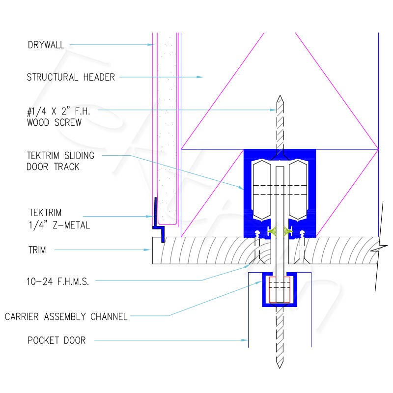 Tektrim Sliding Door Track With Trim